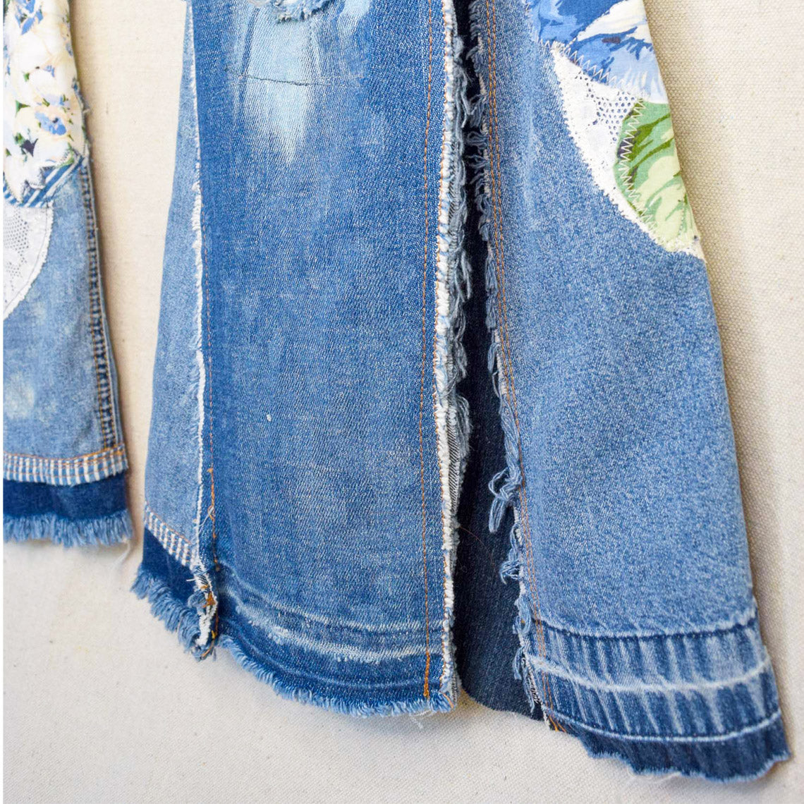 Cerulean Patchwork Denim Jeans