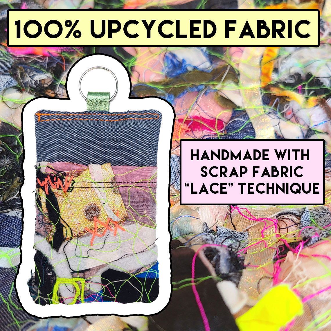 KeyChain Scrap Fabric Wallet - MULTI