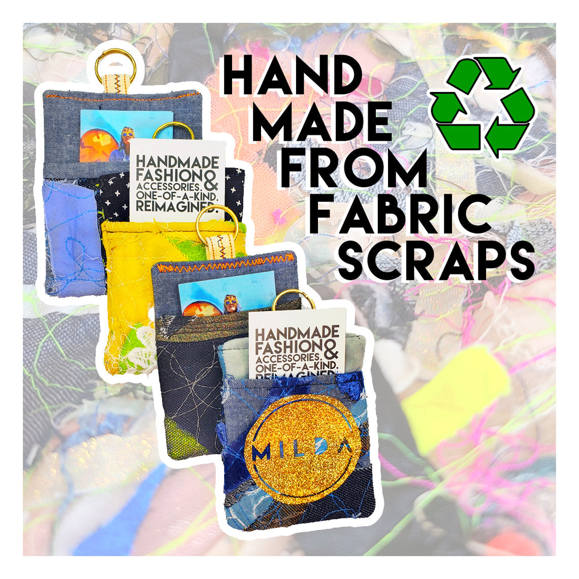 KeyChain Scrap Fabric Wallet - MULTI