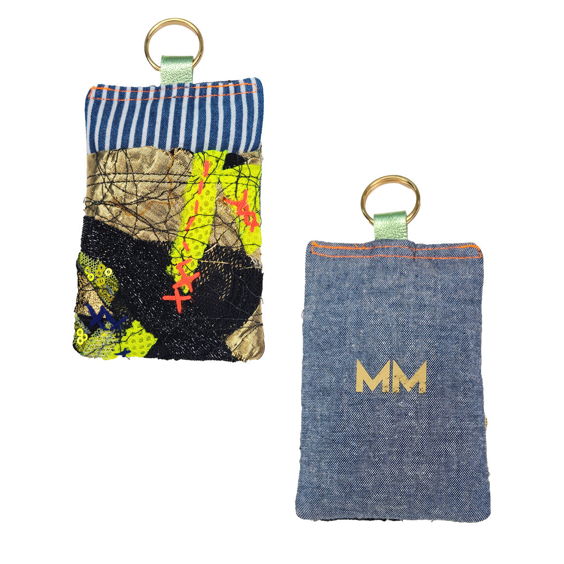 KeyChain Scrap Fabric Wallet - GOLD