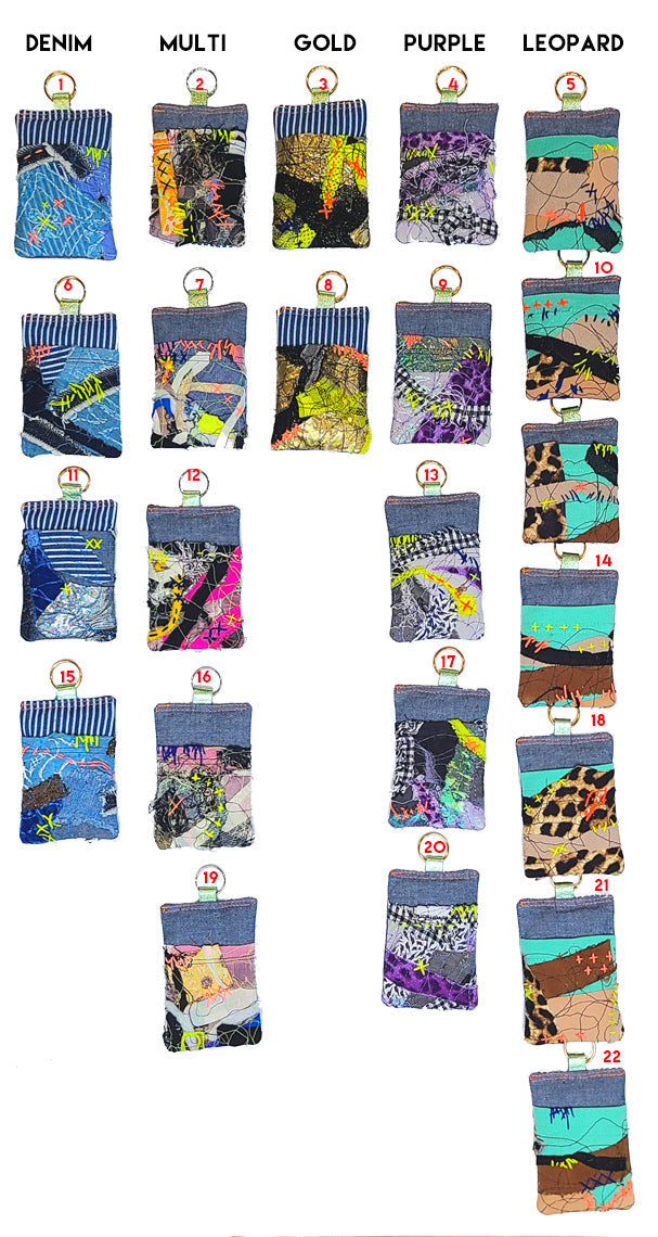 KeyChain Scrap Fabric Wallet - MULTI