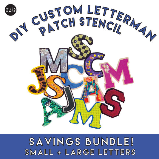 DIY Custom Letterman Jacket Patch Stencil Bundle