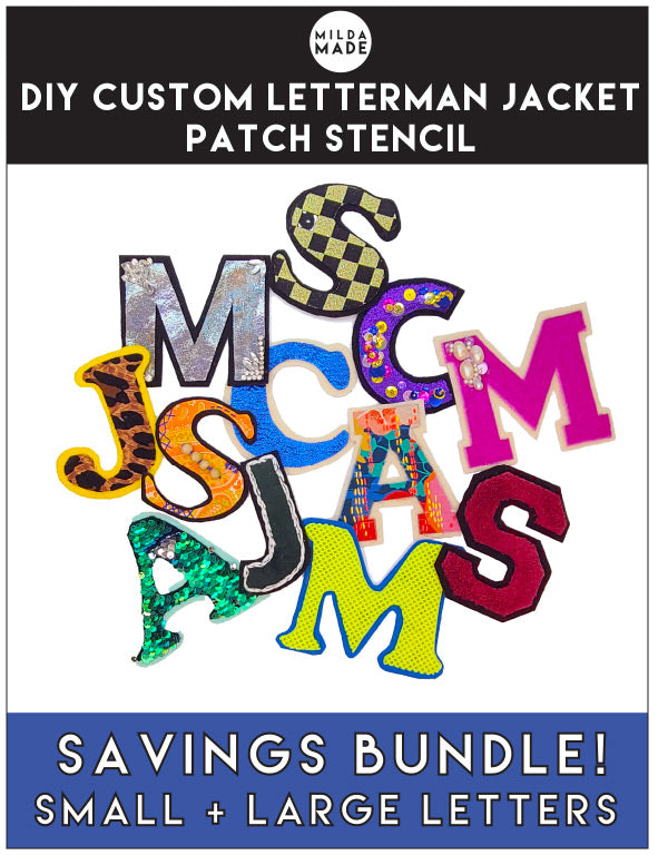 DIY Custom Letterman Jacket Patch Stencil Bundle