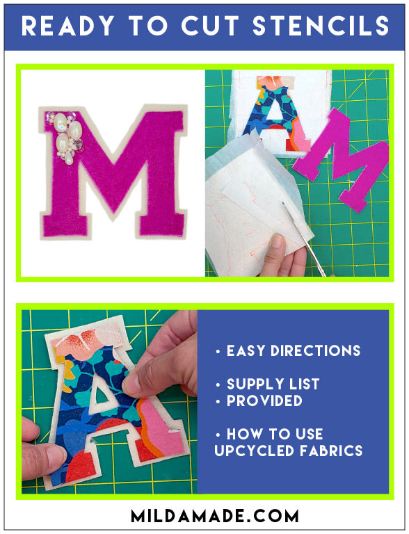 DIY Custom Letterman Jacket Patch Stencil Bundle