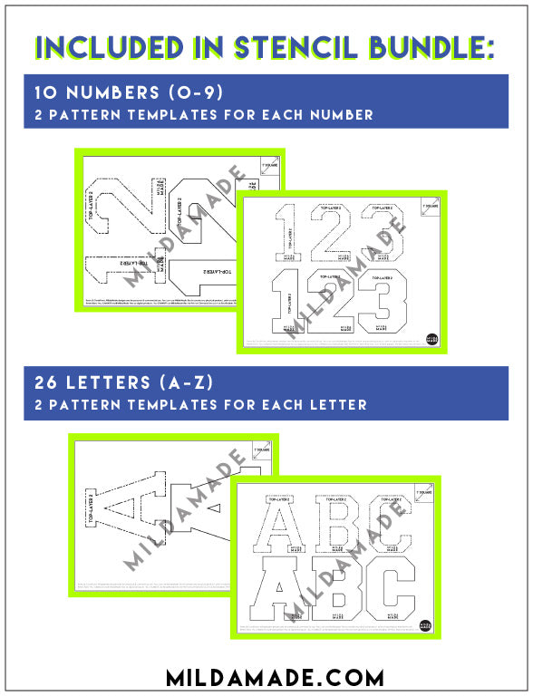 DIY Custom Letterman Jacket Patch Stencil Bundle