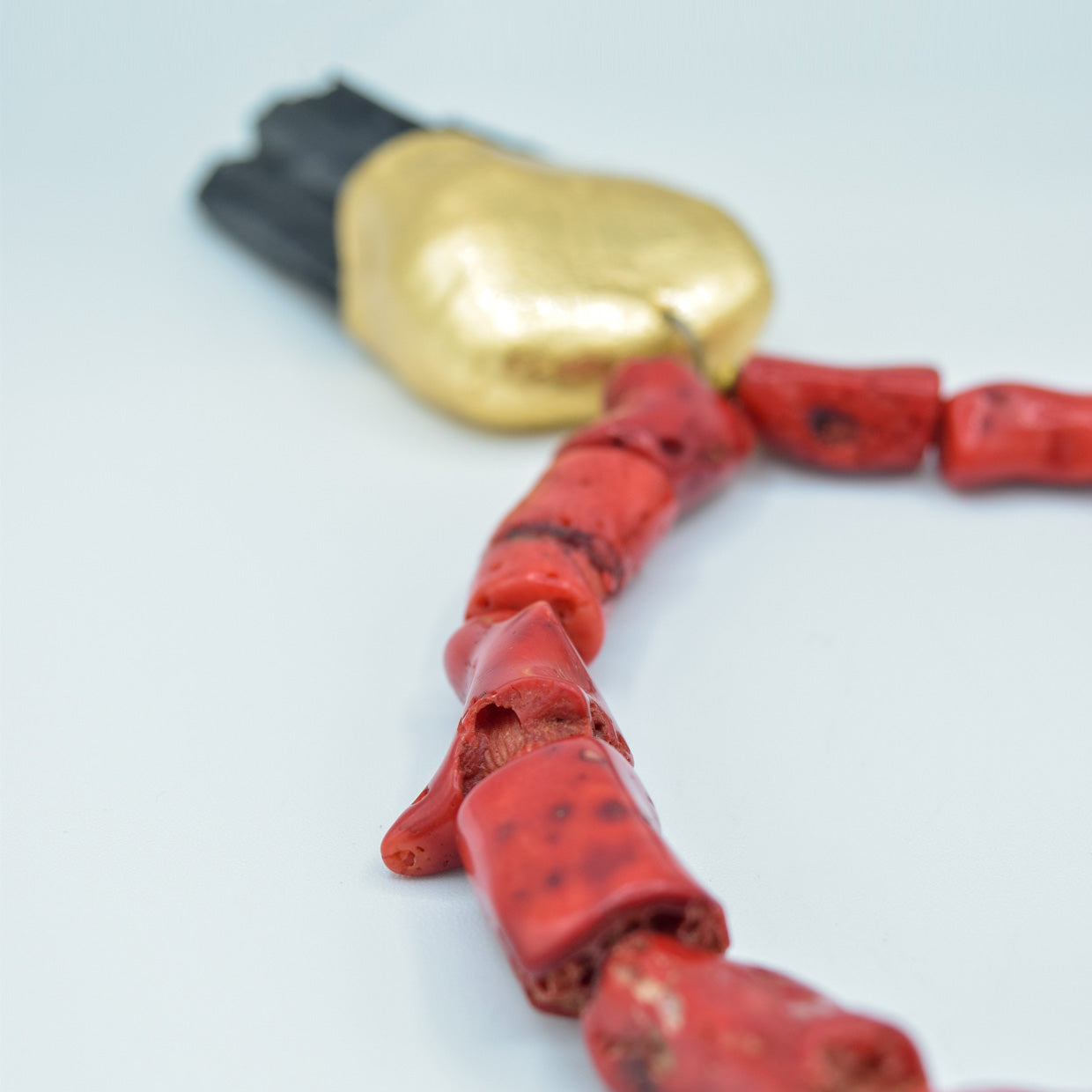 Raw Tourmaline Coral Necklace