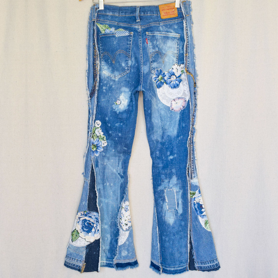 Cerulean Patchwork Denim Jeans