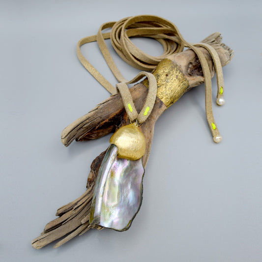 Abalone Pearl Wrap Necklace