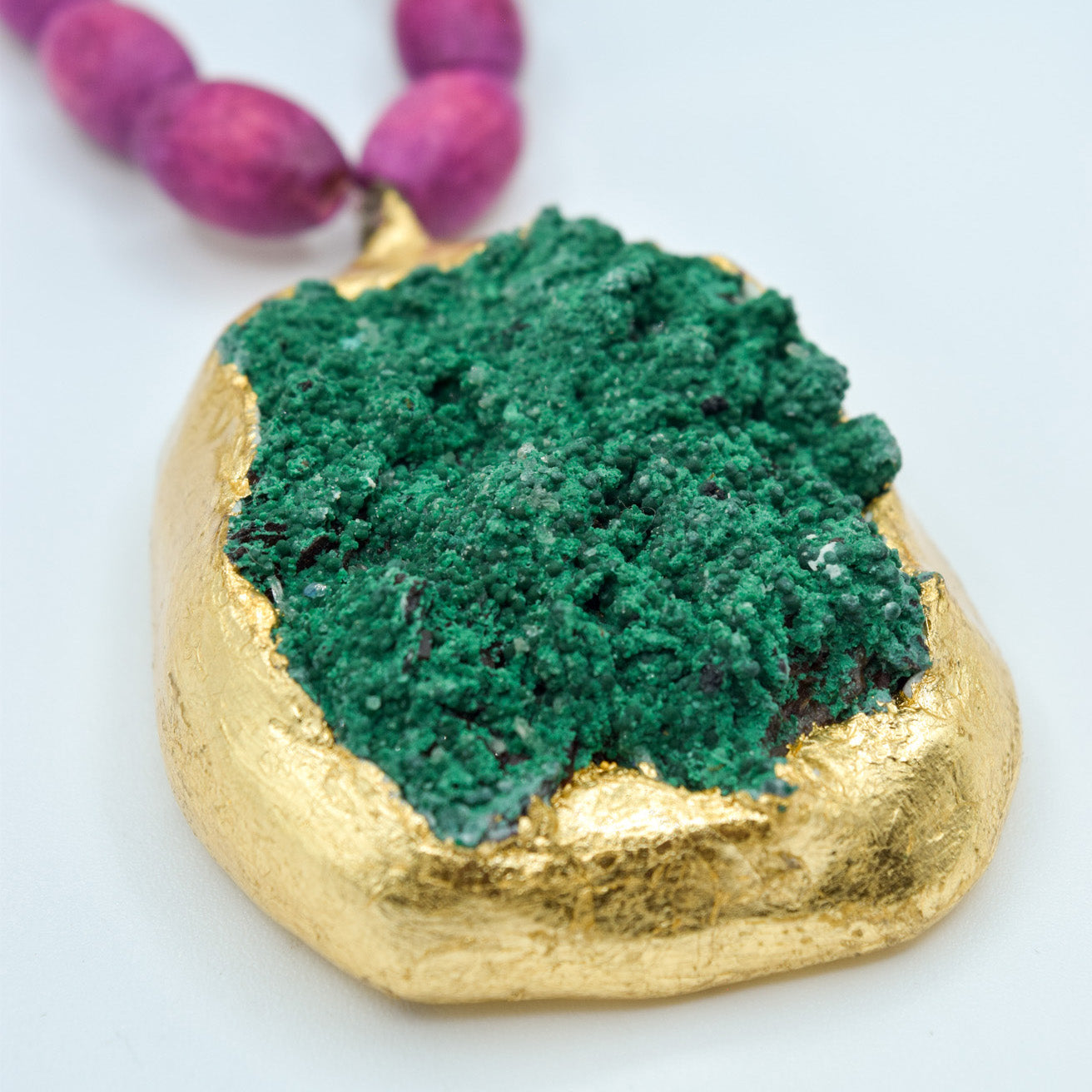 Raw Malachite Gold Alchemy Necklace