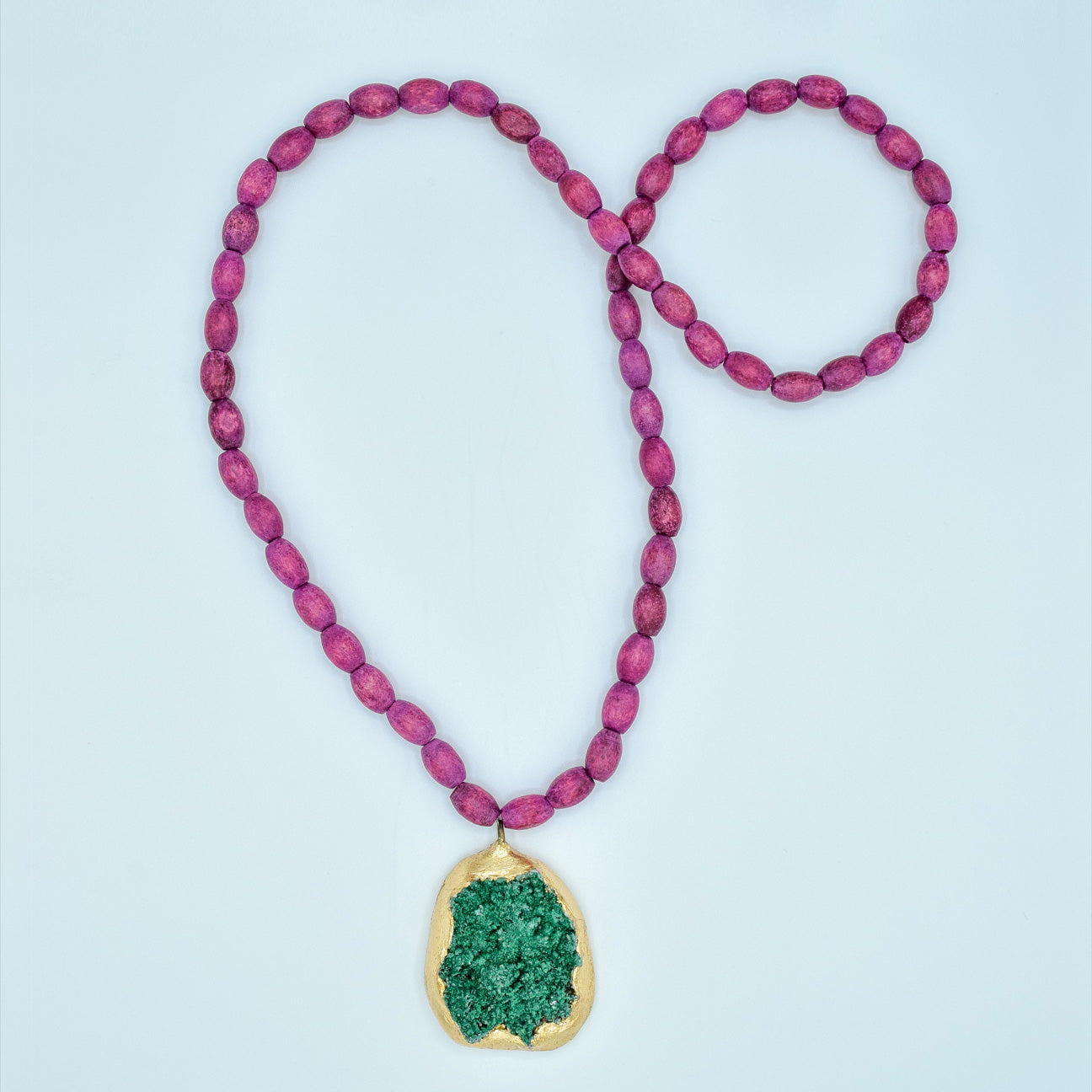 Raw Malachite Gold Alchemy Necklace